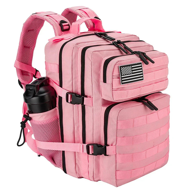 45L/35L/25L Tactical Backpack for Men and Women Waterproof Athlete Gym Outdoor Bag Travel Hiking Rucksack with Bottle Holder
