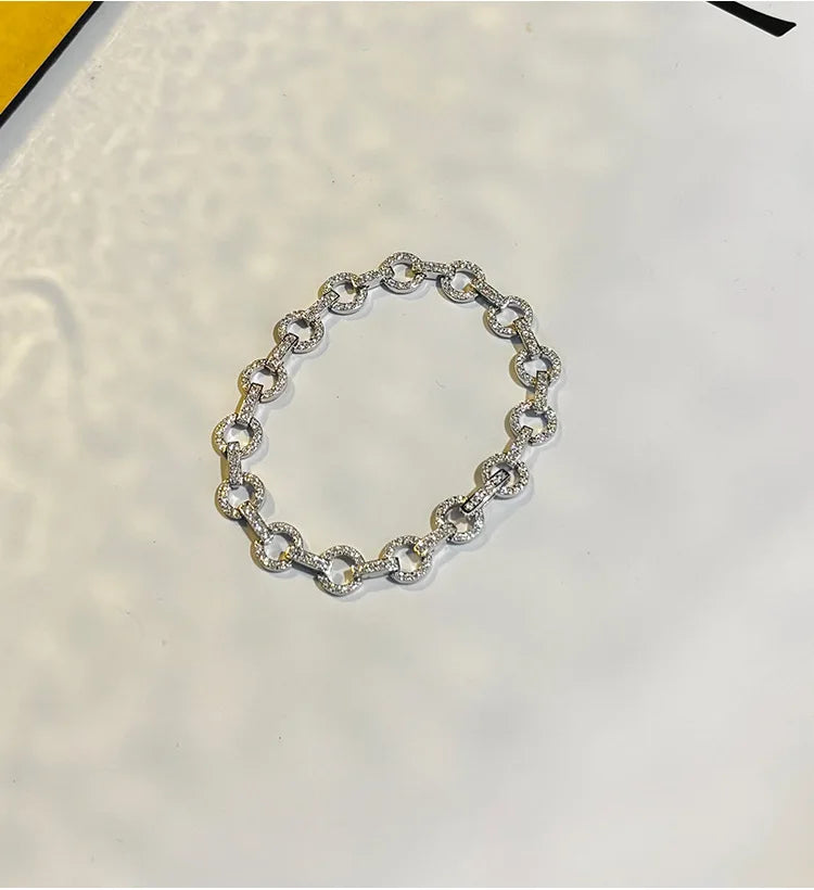 Full 3mm Tennis Moissanite Bracelet for Woman Sparkling Diamond S925 Sterling Sliver Party Wedding Bangles Jewelry