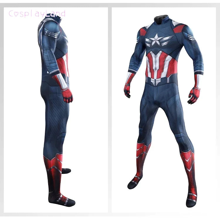 New Superhero Captain Steve Rogers Cosplay Costume Jumpsuit Adult Men Halloween Comic Con Outfit Custom Made Superhero Suit