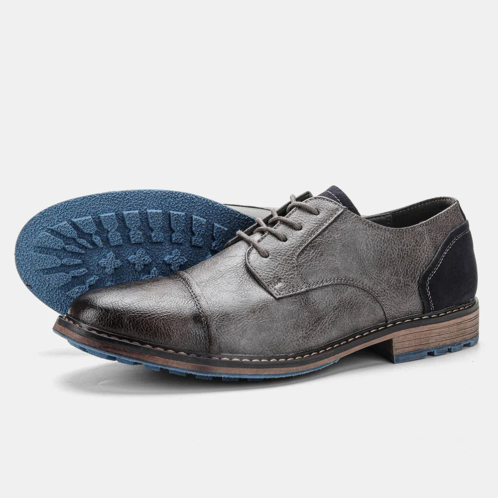 2025 New Casual shoes Retro Men's Derby Shoes Men Fashion Leather Shoes