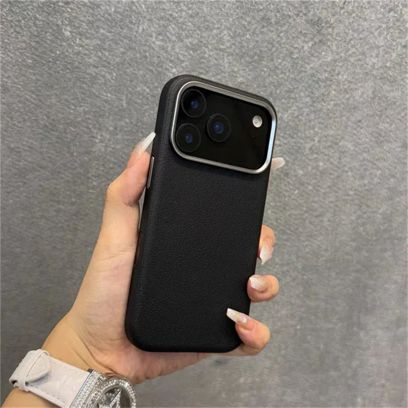 Magnetic Leather Case For iPhone 17 Pro Max 17 Ari MagSafe Silicone Border Protect Back Cover Shell With Ai Button Bumper