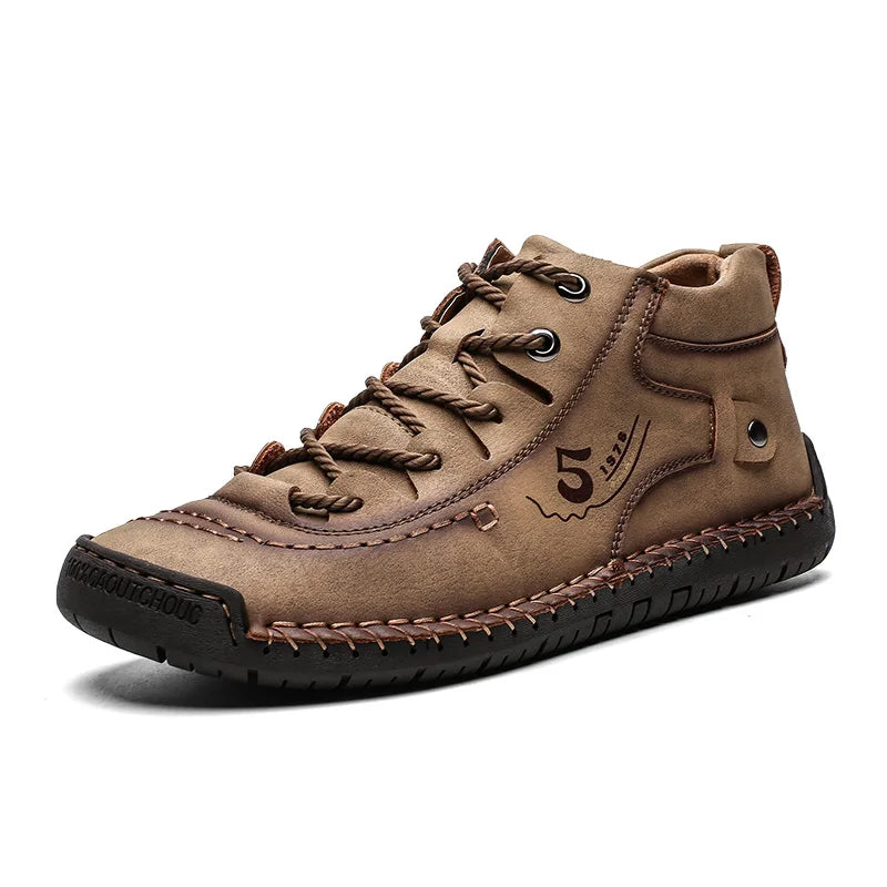 Handmade Leather Casual Men Shoes Winter With Fur Shoes Men Loafers Comfort Walking Shoes Men Flats Hot Sale Moccasins Shoes