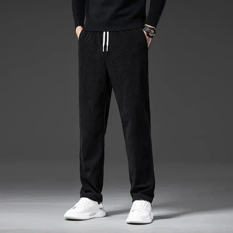 Men's Corduroy Straight Casual Pants Spring Autumn Business Leisure Fashion Trousers Regular Fit Male Pants Brand Clothes