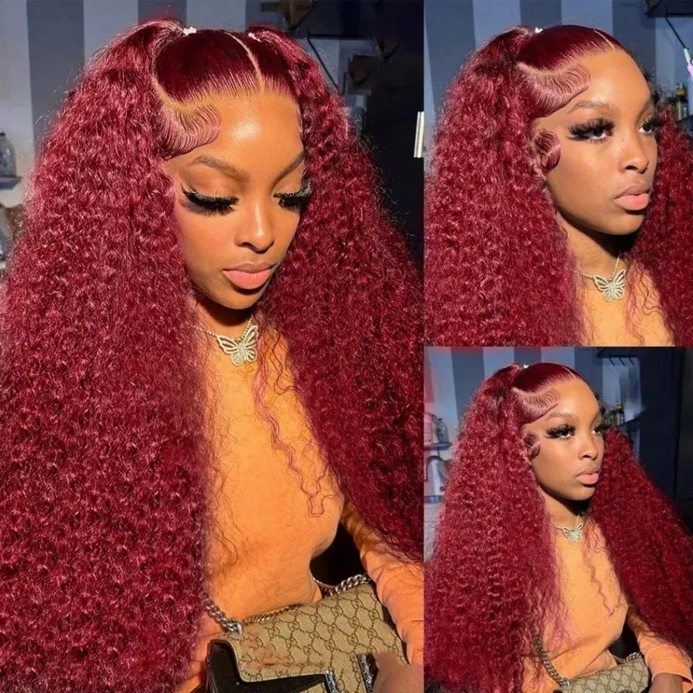 42 40 Inch 250% Density Jerry Curly 13x4 HD Lace Frontal Wig Glueless Pre Plucked Wet and Wavy Curly Human Hair Wig