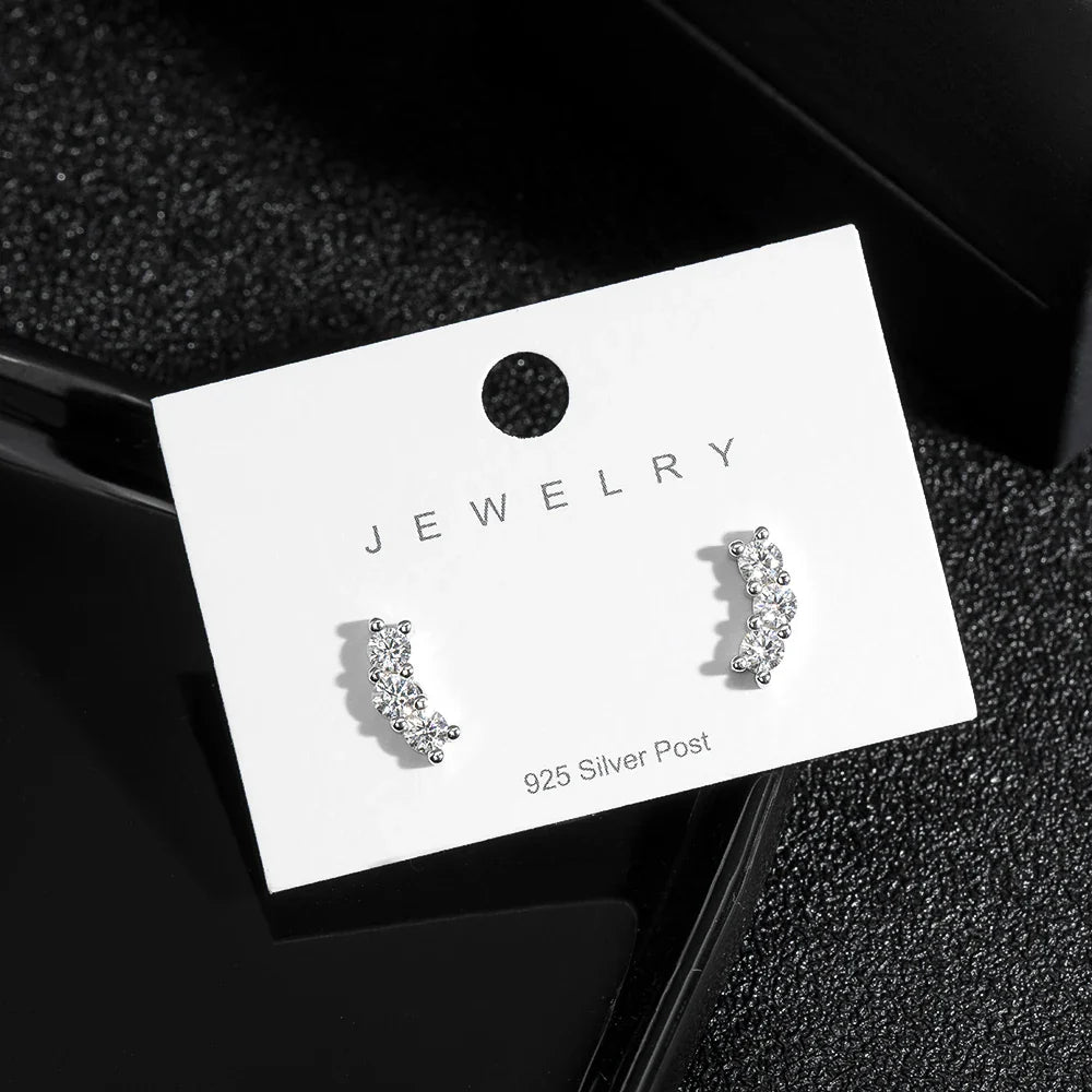D VVS1 Full Moissanite Earrings for Women Classic Trendy Party Daily Wear GRA Certified s925 Sliver Plated 18k Earring