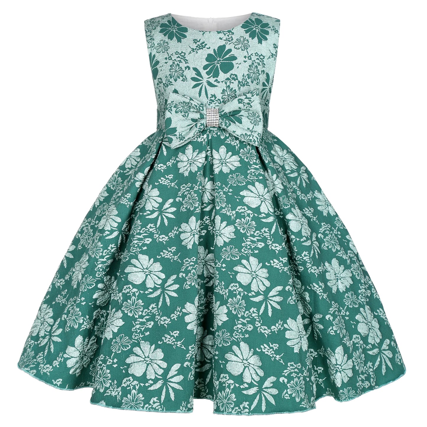 Cross-border summer new girls' princess dress Children's sleeveless bow sequin Pompadour runway show clothing