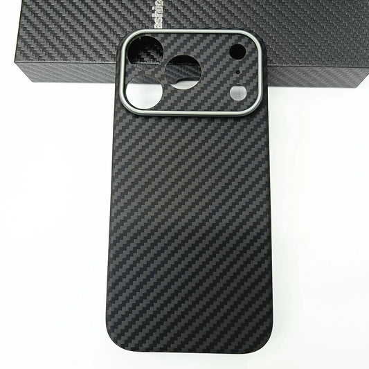 Genuine Aramid Carbon Fiber Mag Safe Magnetic Case For iPhone 17 Pro Max 17Pro Matte Camera Hole Thin Hard Armor Cover