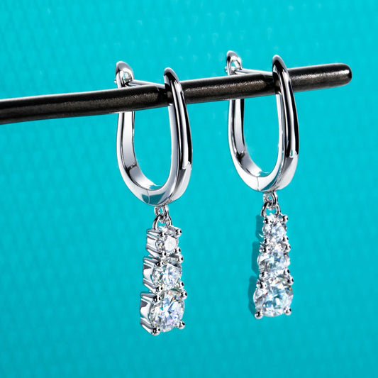 1.8cttw D Color Moissanite Diamond Dangle Drop Earrings 925 Sterling Silver Earrings Charm for Women Jewelry Wholesale
