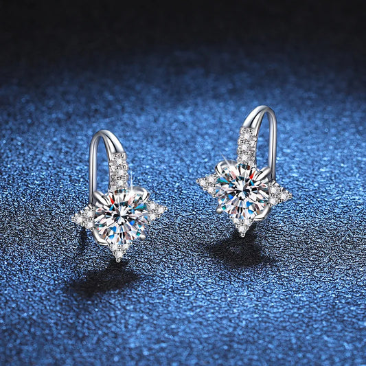 Trendy D Color 0.5-1CT Moissanite Stud Earrings For Women S925 Sterling Silver Diamond Stud Earring Ear Hook Fine Jewelry