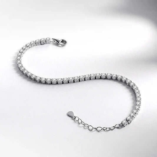 3mm Moissanite Tennis Bracelet for Women Man Full Diamond Adjustable 15-20CM S925 Sterling Silver Jewelry Wholesale
