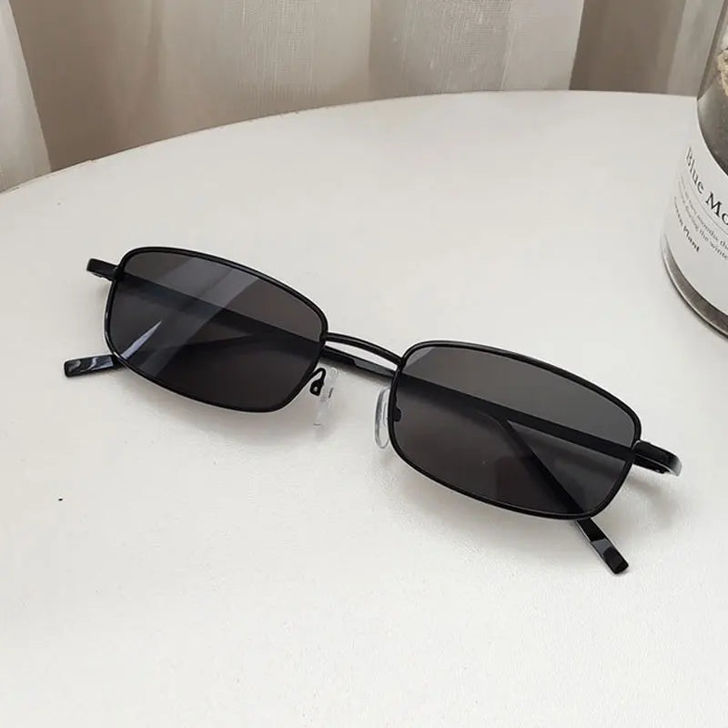 Fashion Small Rectangle Sunglasses Men Women Vintage Square Driving Sun Glasses Luxury Brand Metal Frame Eyewear