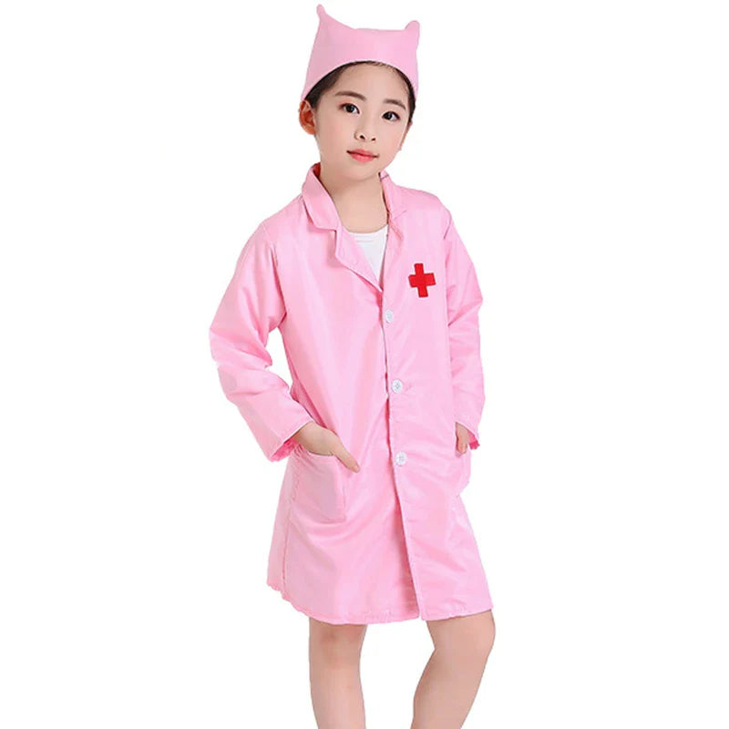 Kids Cosplay Clothes Boys Girls Doctor Nurse Uniforms Fancy toddler Christmas Xmas Role Play Costumes Party Wear doctor gown