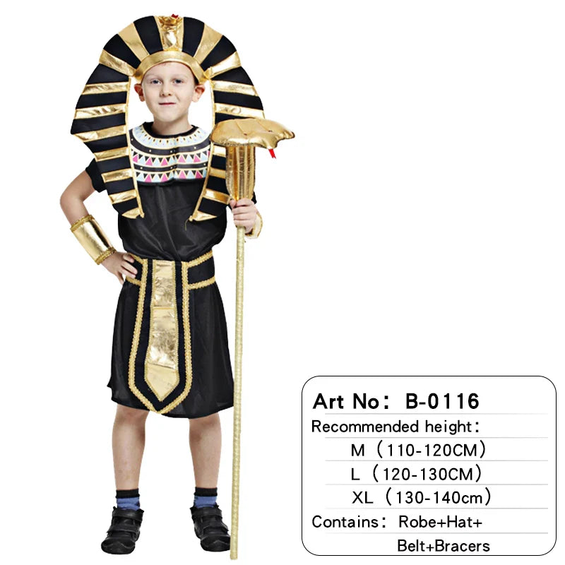 Children Ancient Egypt Egyptian Pharaoh Cleopatra Prince Princess Costume for Kids Cosplay Anime Cosplay