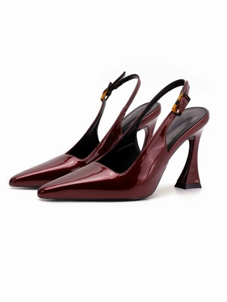 Women's Pumps Sexy Pointe High Heels Sandals Fashion Patent Leather High Heels Elegant Temperament High Heeled Sandals for Women
