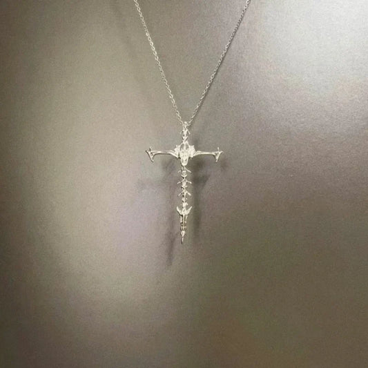 2025 Gothic Punk Cross Pendant Necklace For Women Men Vintage Unisex Silver Hip-Hop Chain Fashion Accessories