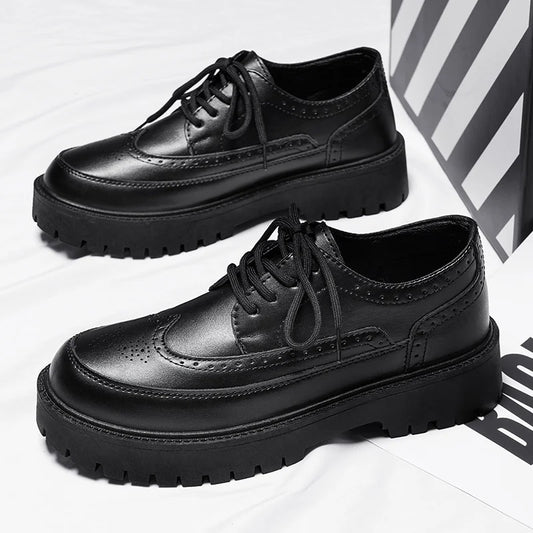 Men's Oxford Shoes Black Groom Wedding Shoes Men's Formal Leather Shoes Classic Business Formal Men's Prom Shoe