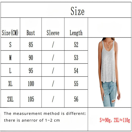 Sleeveless Sequin Tank Top Club Gala Women's Party Top Halter Top