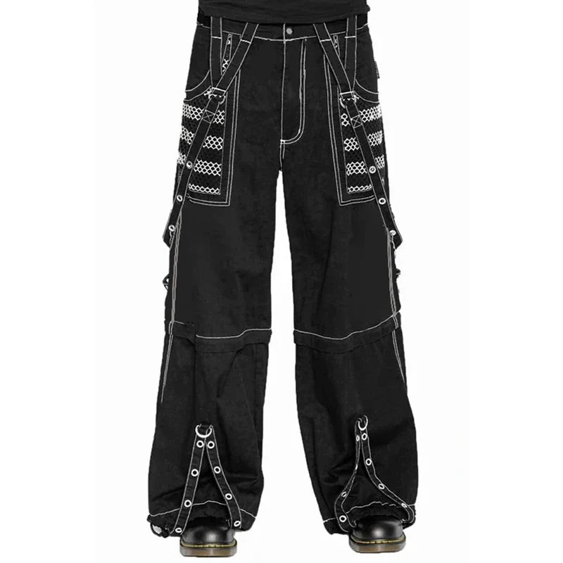 Punk Style Y2k Wid Leg Denim Pants E-girl Gothic Loose Trousers Cyber Grunge Cargo Pants Harajuku High Waist Baggy Jeans Women