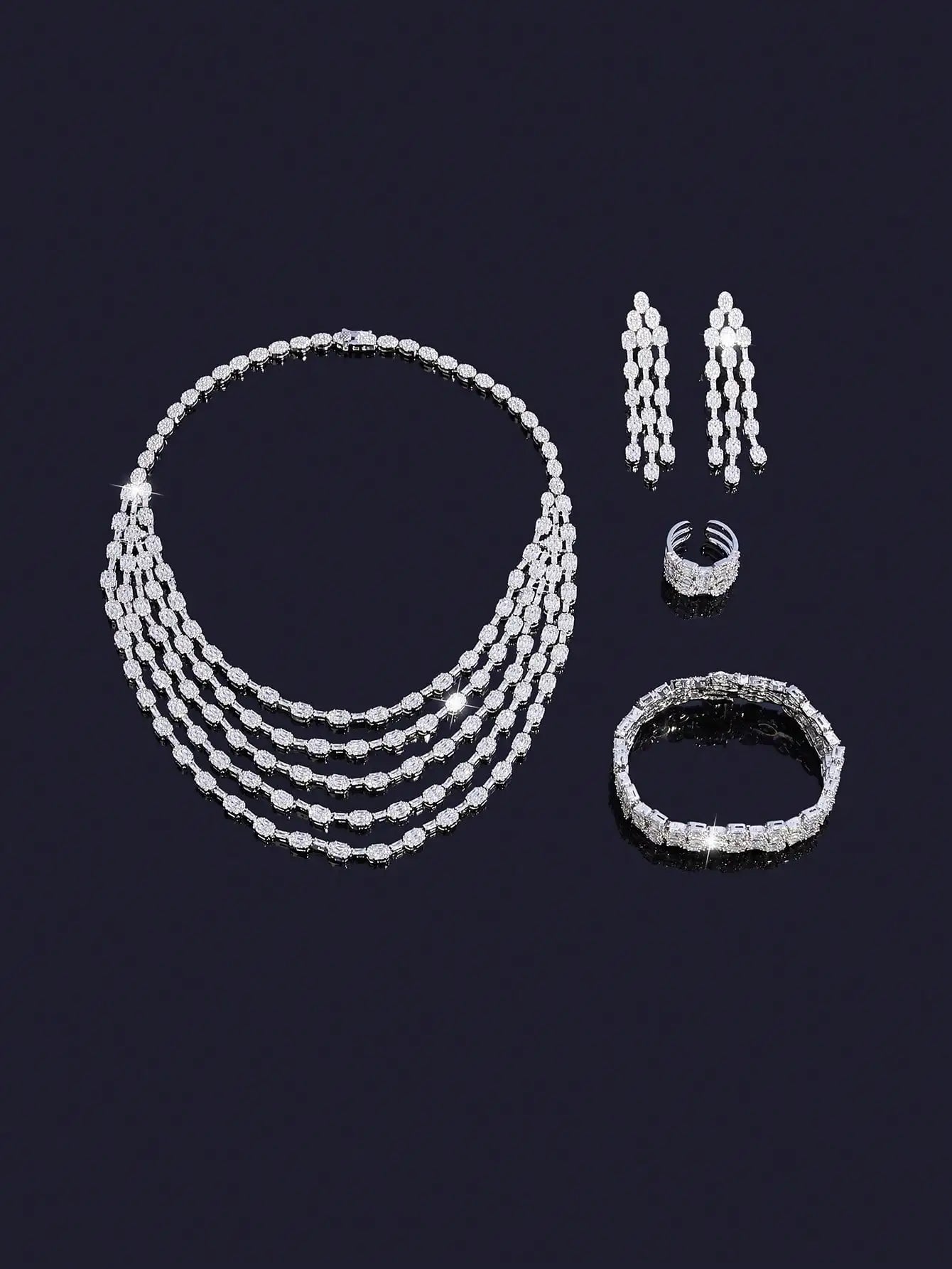 2025 Luxury Jewelry Big Wedding Rings Full Micro Pave Cubic Zirconia Dubai Bridal Popular Jewellery For Engagement Party