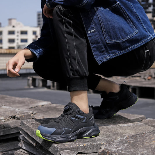 Steel Toe Safety Shoes Men, Anti-Puncture Anti-Smash Non Slip Industrial Work Boots, Lightweight CE New Work Safety Shoes