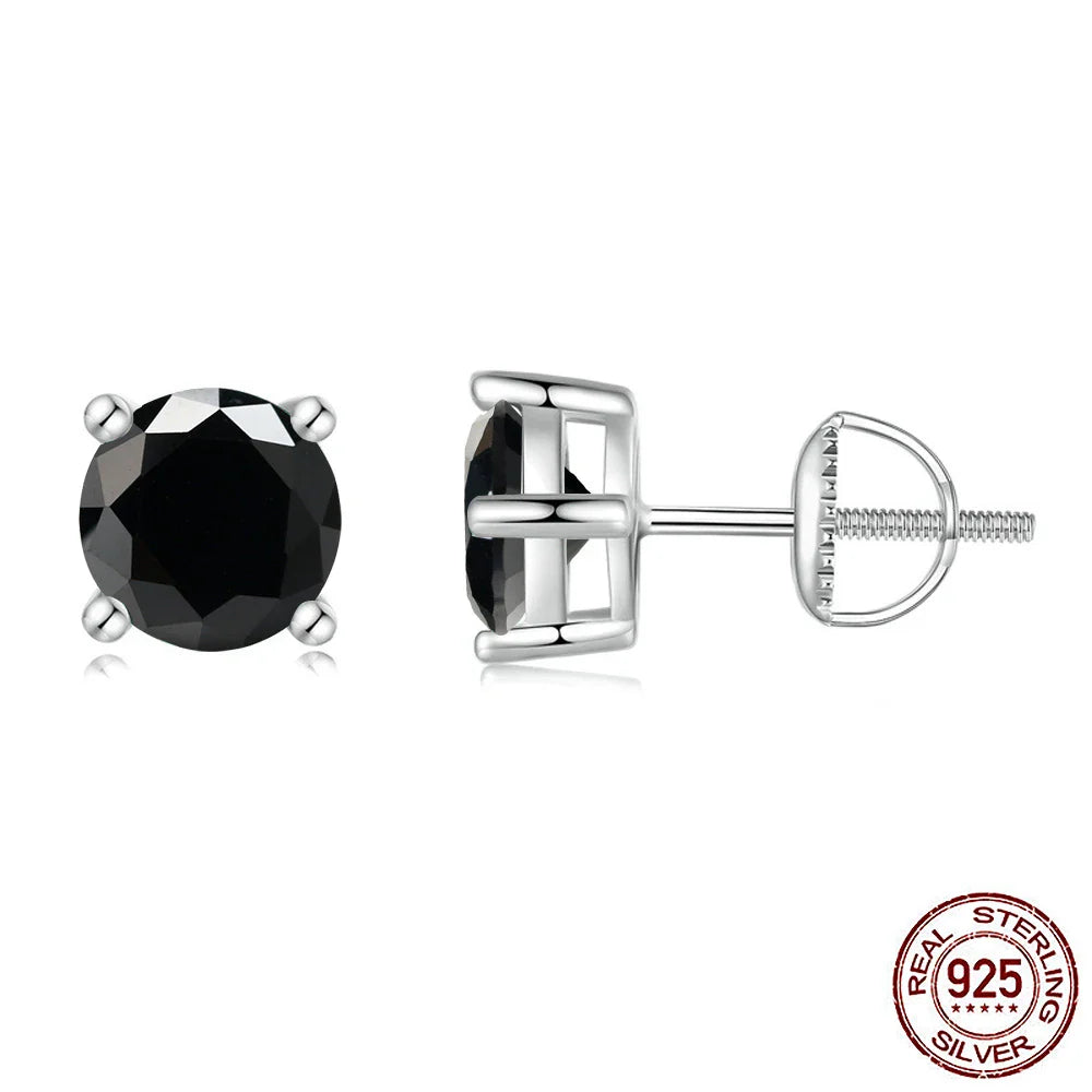 Green Moissanite Diamond Stud EarringCertified S925 Sterling Silver Plated 18k White Gold Screw Back Earrings for Women Man