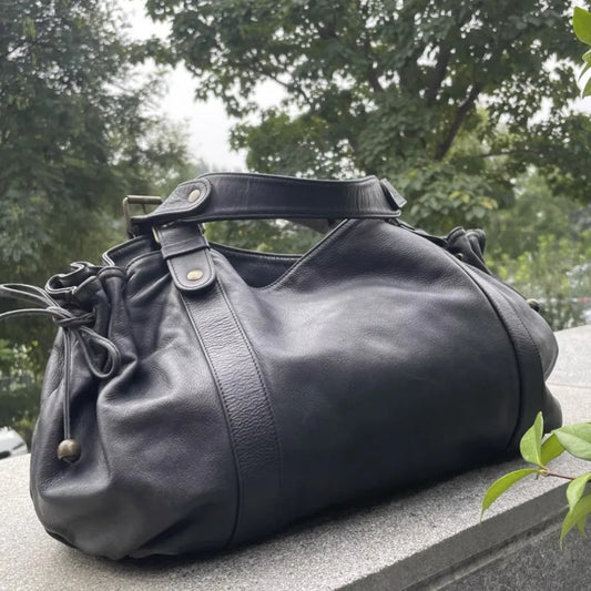2025 Sac à main à bandoulière Simple pour femmes, sac Boston élégant et polyvalent, sac de travail intérieur en Polyester doux