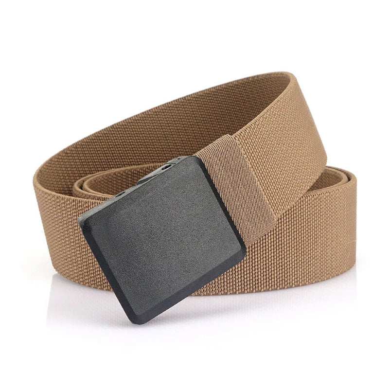 New Metalless Elastic Belt for Men and Women Premium Plastic Buckle Stretch Casual Belt 120cm Jeans Girdle Male