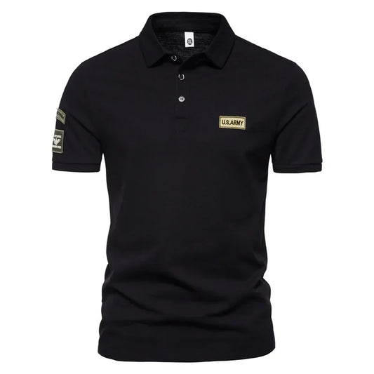 Novas Camisetas Masculinas de Manga Curta Polo Bordada Respirável para o Verão Masculina Leve Cor Sólida Tamanhos Grandes