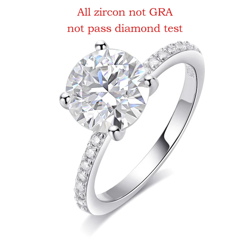 1-3CT D Color Moissanite Ring for Women 925 Sterling Silver Sparkling Lab Diamond Promise Band Valentine's Day Gift