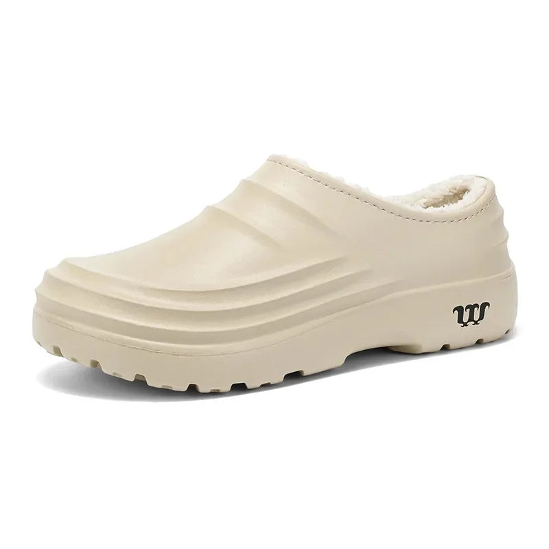 Waterproof Cotton Chef Shoes For Men Anti-Slip Work Footwear Warm Comfortable Kitchen Specialized Shoes With EVA Outsole