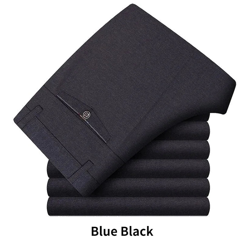 Men's Summer Thin Business Suit Pants Winter Autumn Thick Classic Casual Fashion Stretch Trousers Male Brand Clothes GOZBKF