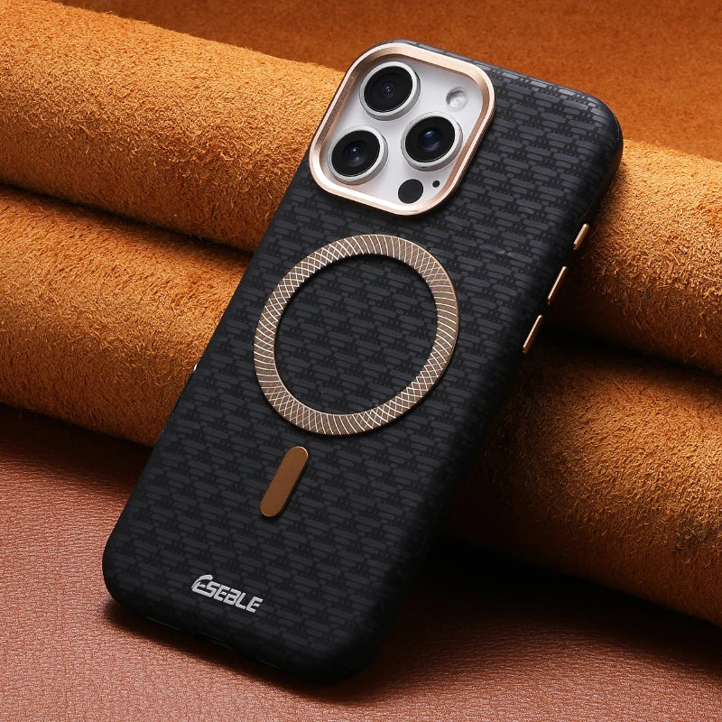 For Magsafe Magnetic Solid Color Triangle Pattern Phone Case for iPhone 17 Pro Max 15 13 14 16 Pro Max Bumper Back Cover