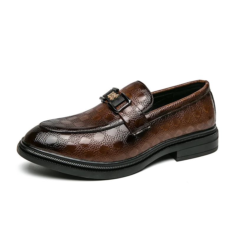 Original Design Dress Shoes For Men Business Casual Leather Formal Shoes Man Fashion Green Comfortable Slip-on Men's Social Shoe