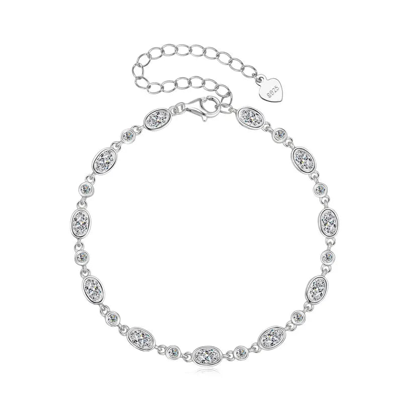 GRA Certified Full Moissanite Diamond Bracelet for Women 925 Sterling Silver Bracelets Chain Wedding Fine Jewelry Gifts