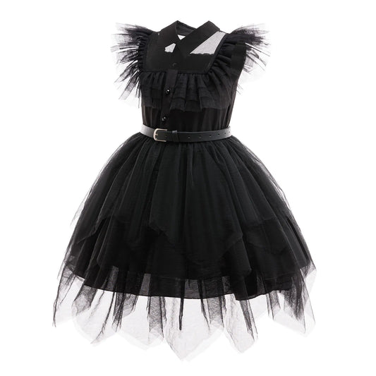 Weirdo Family Costume with Belt Halloween Role Play Gothic Cosplay Apparel The Day Begin with W Birthday Party Ball Gown Dresses