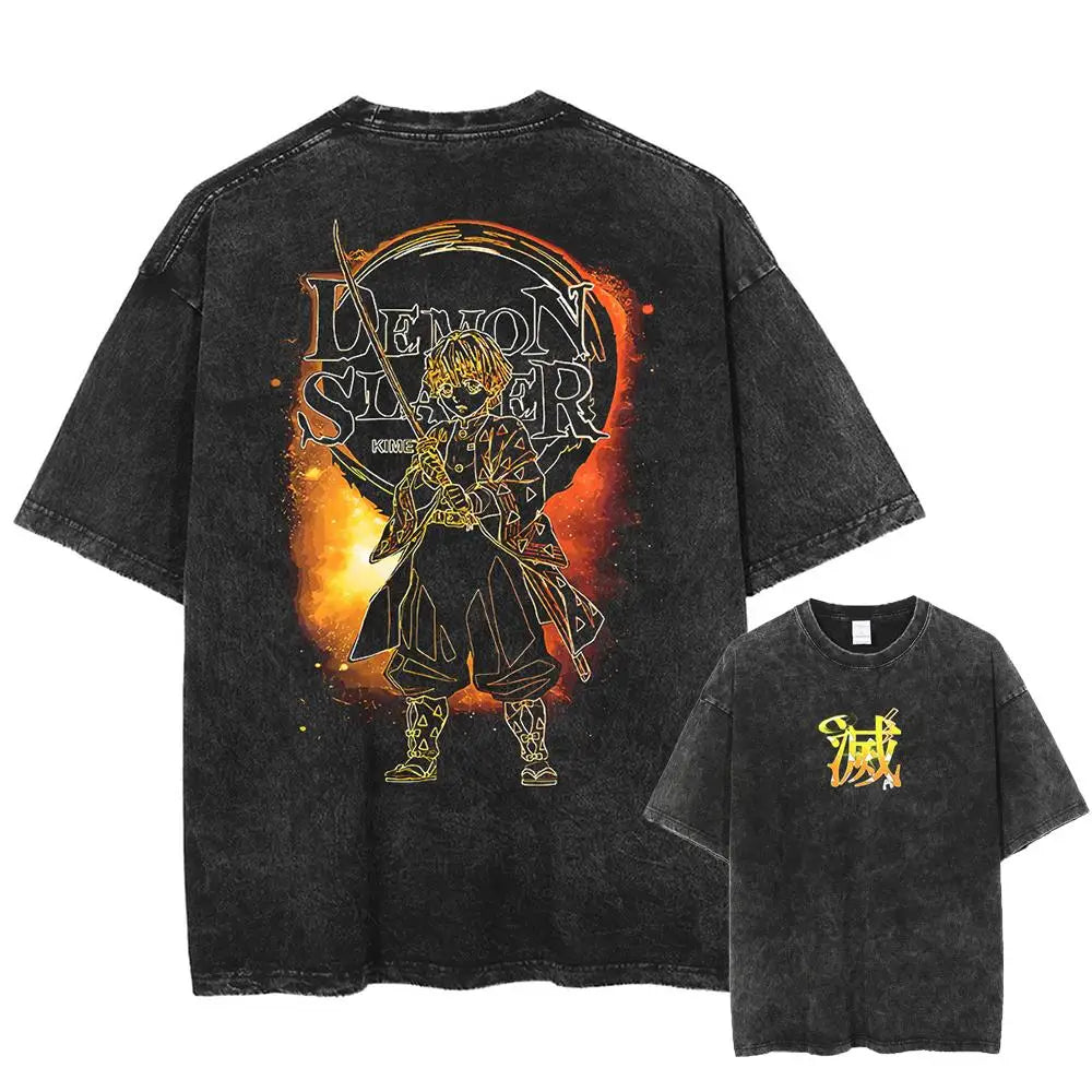 Graphic Washed T-shirts Women’s Men's Clothing Harajuku Y2K Oversized Cotton Half-sleeve Tops
