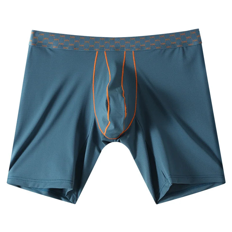 Mens Underwear Ice Silk Boxer Shorts Homme Ropa Breathable U Convex Pouch Panites Man Nylon Middle Waist Underpant Cueca M-XXL