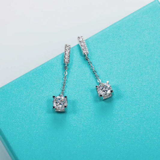 1 Carat D Color Moissanite Diamond Classic Earrings 18K White Gold Plated Charm Earrings For Women Jewelry Wholesale