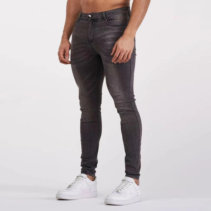 Mens y2k super Skinny jeans fade black Color Straight Classic Denim Trousers Casual Daily For Office Parties Male Cowboy Pants