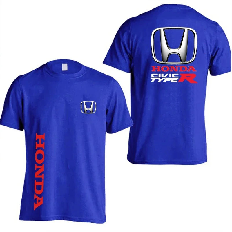 Honda Civic Type R Men's Summer Pure Cotton Racing T-Shirt Women's Outdoor New T-Shirt Street Casual Couple Top