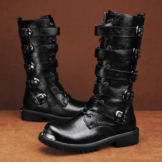 Men's boots four seasons new high-top outdoor casual boots safety protective work boots motorcycle boots plus size outdoor boots