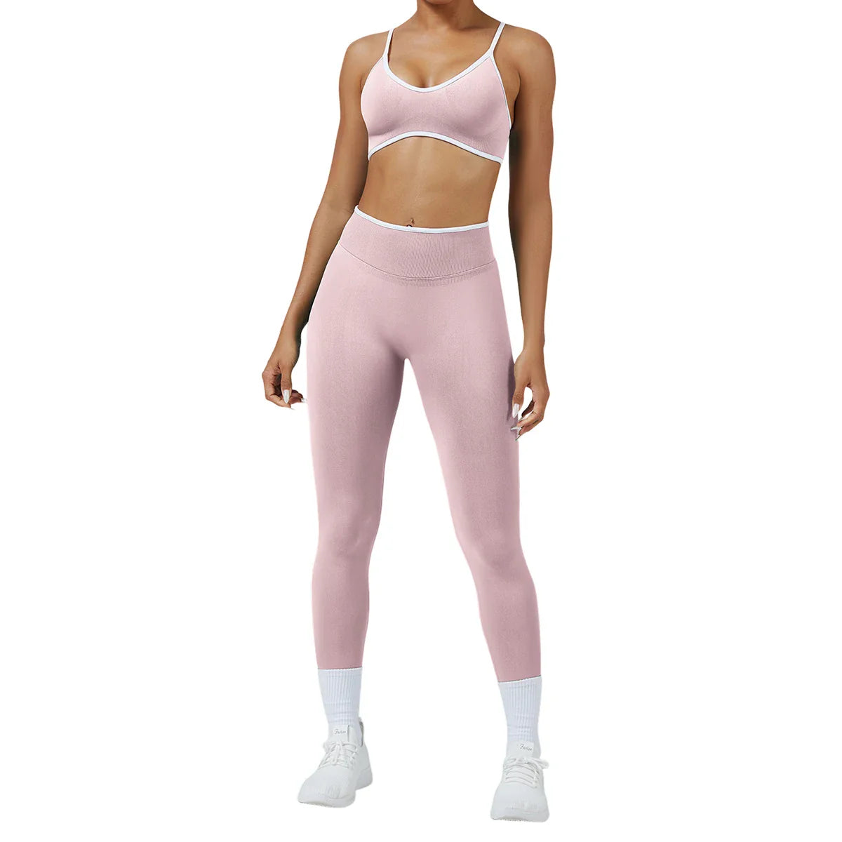 Women's Color Block Yoga Set Sports Bra & High Waisted Shorts Butt Lifting Tummy Control Workout Gym Fitness Running Activewear