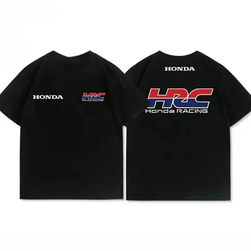 2025 Sweat Wicks Breathable Motorcycle T-shirt for Men and Women Moto Summer Fashion New HRC Honda Racing Printed Men's T-shirt