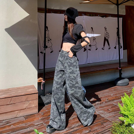 Women Pants High Waist Women's Overalls High-waist Jeans