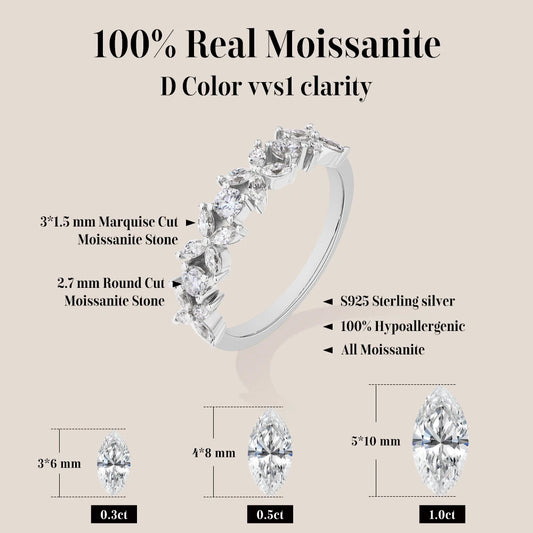 S925 Sterling Silver White Gold Moissanite Rings Flower Design For Women Butterfly Engagement Ring Jewelry High quality