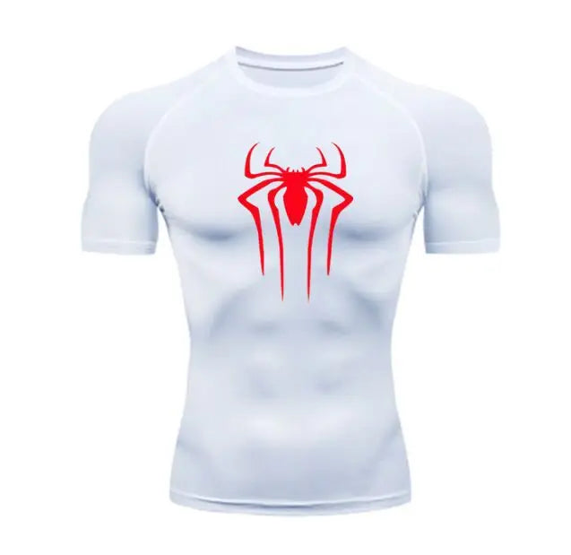Nova Camiseta de Compressão Masculina Fitness Academia Super Herói Esporte Corrida Camisa Rashguard Tops Secagem Rápida Manga Curta Para Homens