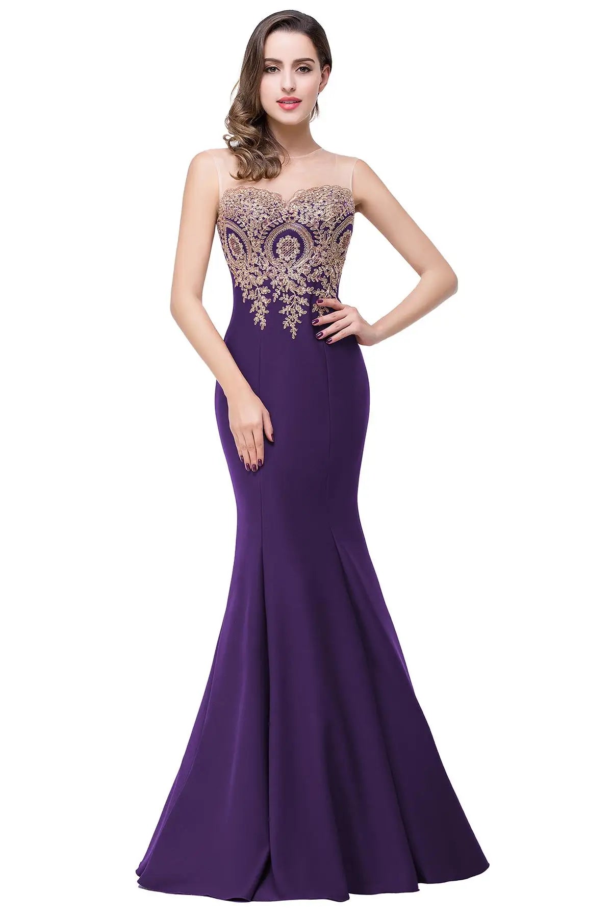2024 Hot Sale Gold Appqulies Sweetheart Illusion Wedding Guest Gown Elegant Bridesmaid Dresses Maxi Floor Length Mermaid Gowns