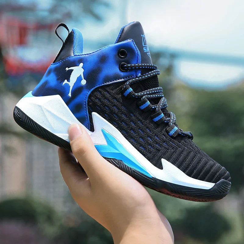 A pair of children's four-season high-top mesh basketball shoes, wear-resistant and comfortable sneakers, size 30-40,CT-685