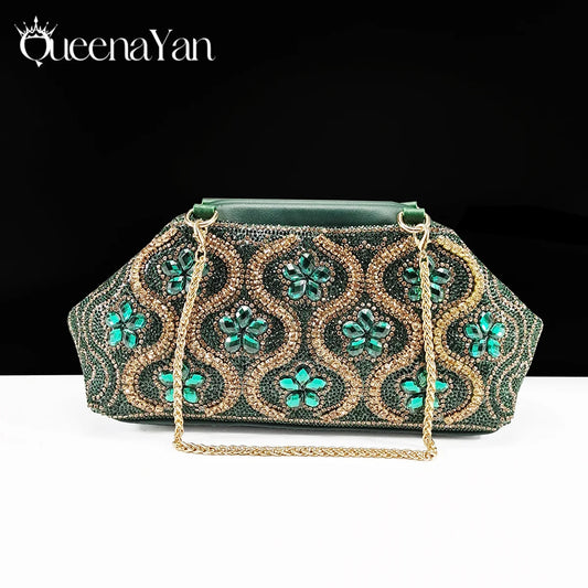 High Quality 2025 Newst Hot Selling Open Toe Slingback Sandals with Bag Set in Green Color For Women Wedding Party