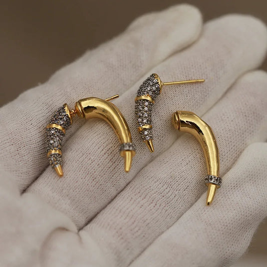 Design Unique Metal Geometric Stud Earrings for Women Fashion Vintage Crystal Earrings Gift